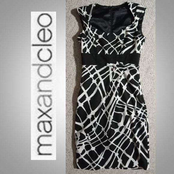 Max and Cleo black white sleeveless dress size  2 - Picture 1 of 8